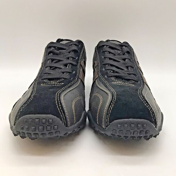 Perry Ellis America Franklin  Sneaker Men's 10 Black Leather Suede Lace Up Shoes - Picture 2 of 11